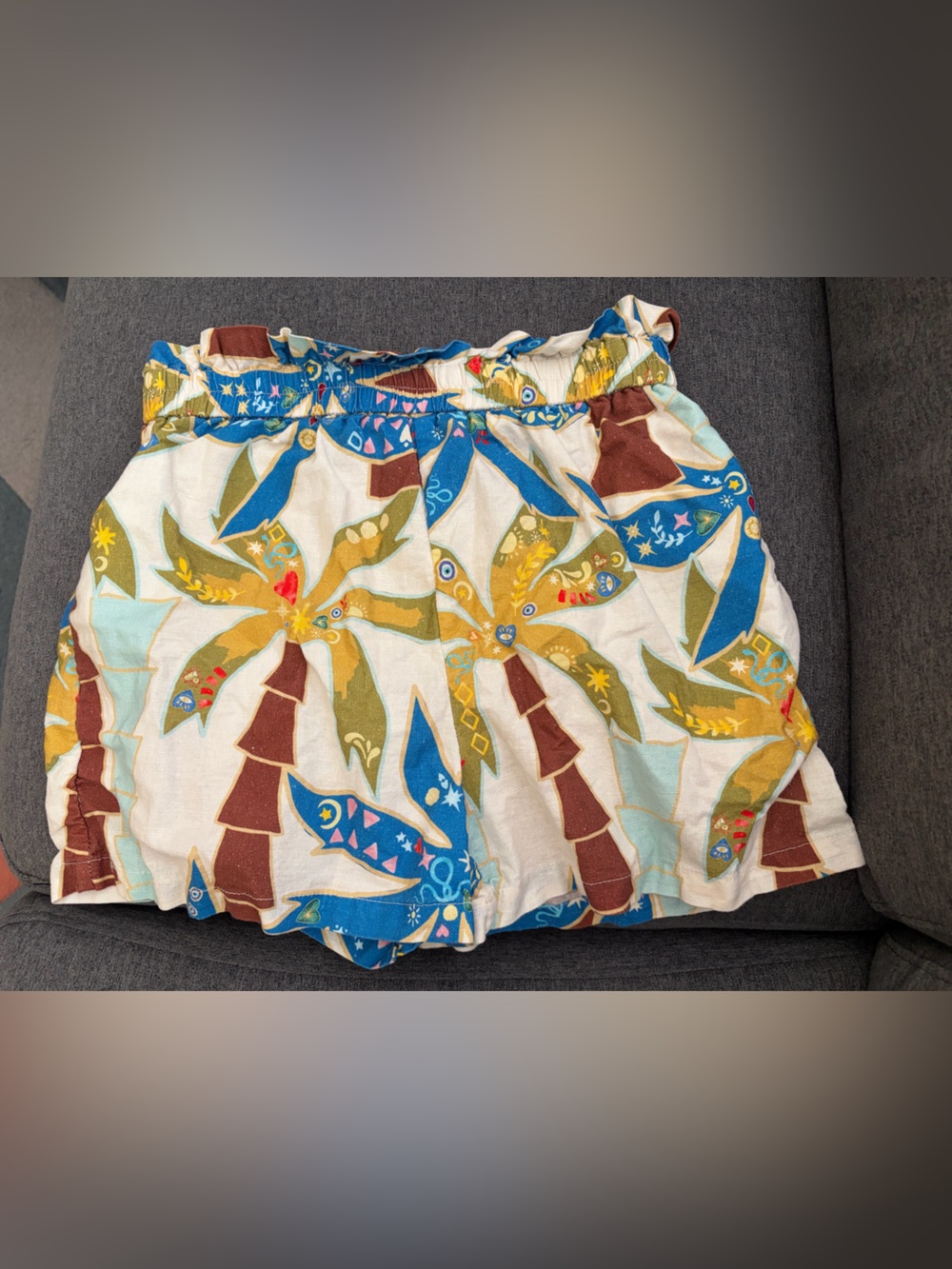 Anthropologie Never Fully Dressed Palm Elissa Linen-Blend Shorts